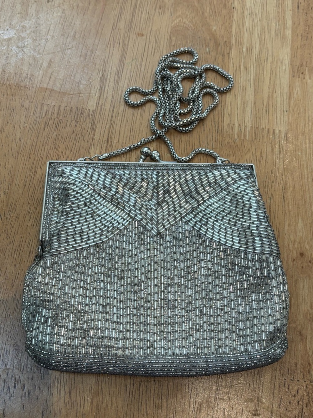 1960s Magid silver beaded evening mini bag